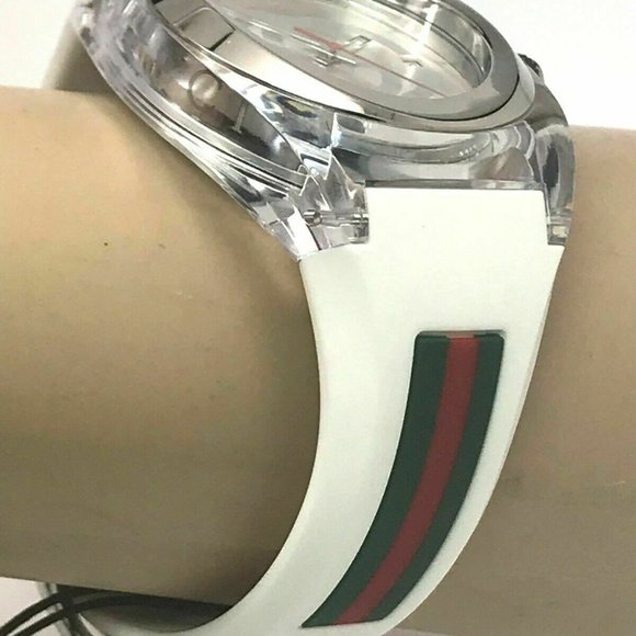 GUCCI Men's Watch SYNC YA137102 White Rubber Band - Picture 9 of 12